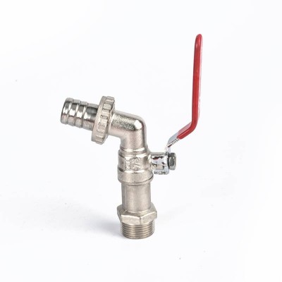 Forge Brass Ball Faucet Valve 1/2 Thread Chrome Color Red Handle Forge Brass Angle Valve